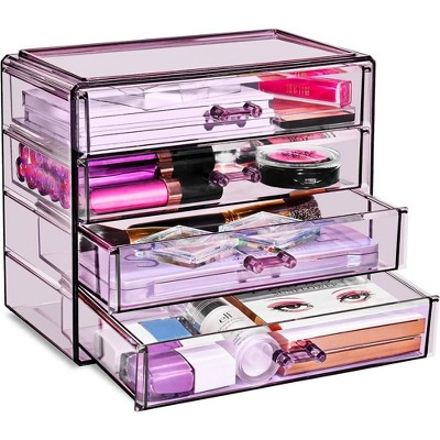 Sorbus Purple Makeup Organizer - 4 Drawer Acrylic Makeup Organizer And ...