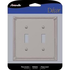 Amerelle Imperial Bead Brushed Nickel 2 gang Die-Cast Metal Toggle Wall Plate 1 pk - 1 of 1