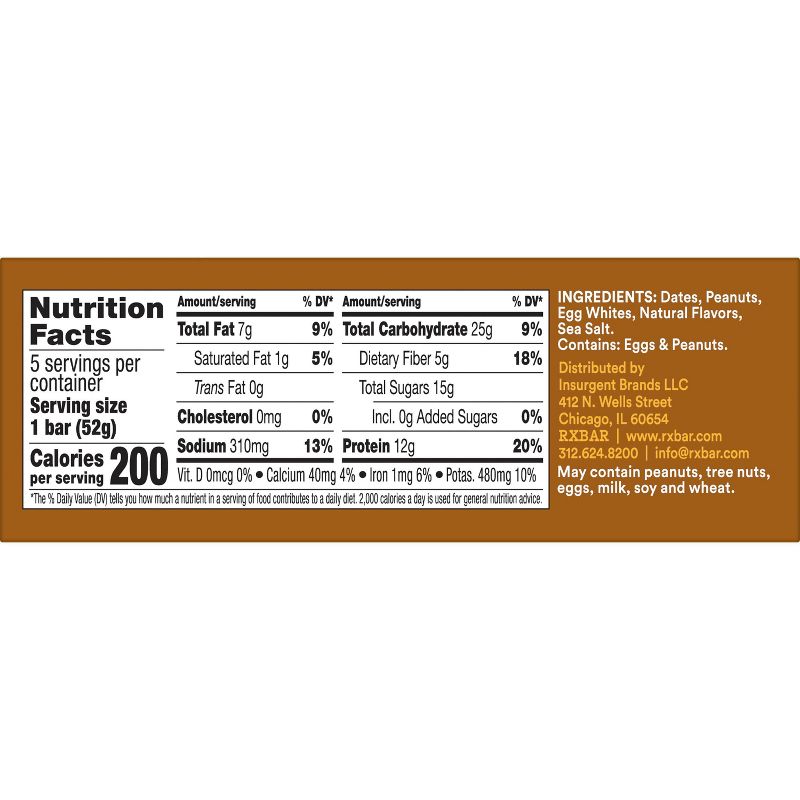 RXBAR Peanut Butter Protein Bars - 5ct/9.15oz, 3 of 6