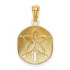 Black Bow Jewelry 14k Yellow Gold Satin & Diamond-Cut Sand Dollar Pendant - 3 of 4