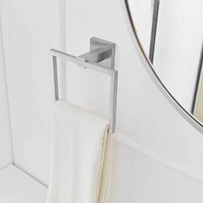 Brushed Nickel Stainless Steel Square Wall Mounted Towel Ring