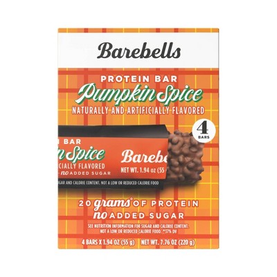 Barebells Nutrition Pumpkin Spice Protein Bars - 7.76oz/4pk - 20gms Protein
