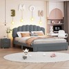2 PCS Bedroom Sets, Queen Size Upholstered Wood Platform Bed with One Nightstand-ModernLuxe - 2 of 4
