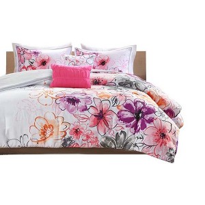 Gracie Mills Lysandra Floral Print Comforter Set - 1 of 4