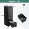 CuisinSmart 4-Drawer File Cabinet with Lock - Heavy Duty Metal Filing Cabinet for Letter/Legal/A4/F4 Documents, Requires Assembly, Black - 3 of 4