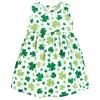Hudson Baby Infant and Toddler Girl Cotton Dress and Cardigan Set, Shamrocks, 2 Toddler - 4 of 4