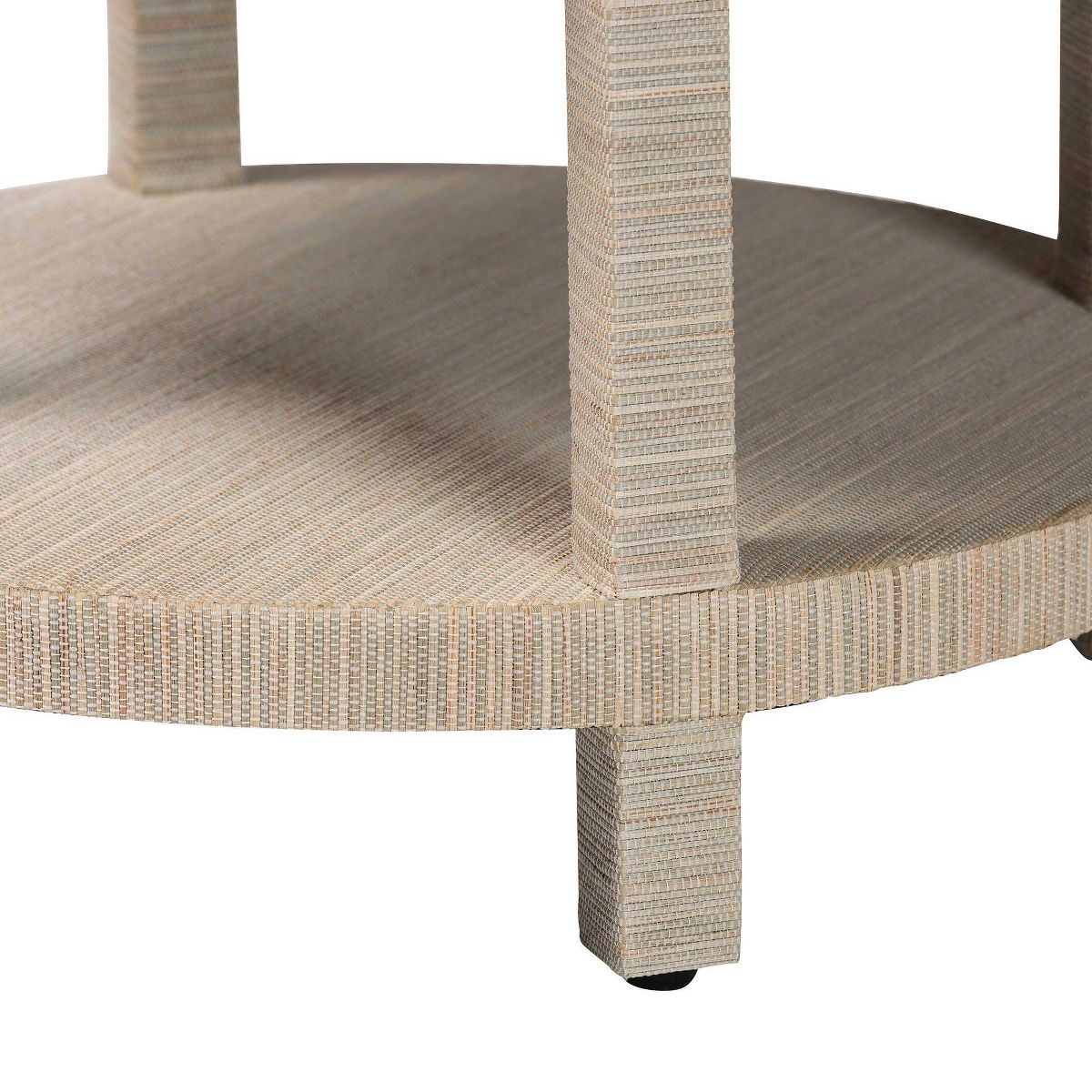 bali & pari Sadia Woven Grasscloth 1 Drawer Nightstand Natural/Gold - thumbnail 9