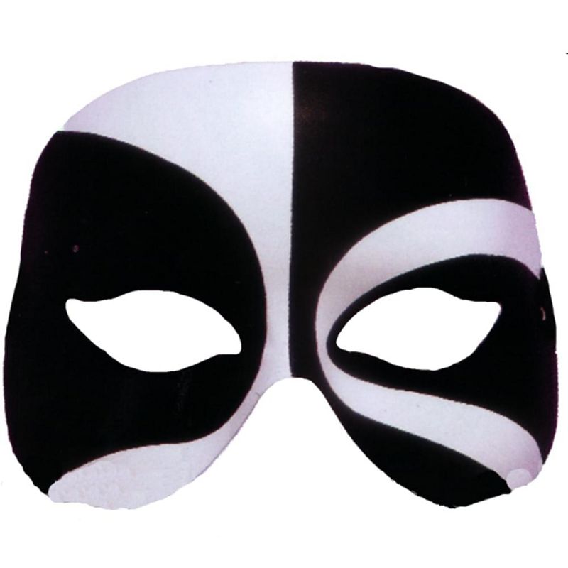 Forum Novelties Black & White Voodoo Costume Eye Mask Adult Standard, 1 of 2