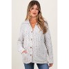 Pinkblush Heather Grey Cable Knit Collared Maternity Button Up Cardigan - 2 of 4