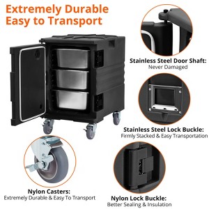 Portable Food Warmer, 82 Qt Hot Box, Large Inner Capacity, Universal wheel, Compatible with 3/6" or 6/2.5" Plates, (Universal wheel) - 1 of 4