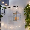 8" Glass Outdoor Lantern White - Zingz & Thingz: Indoor/Outdoor Decorative Candle Holder - 3 of 4