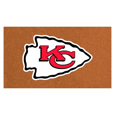 EvergreenNFLKansas City Chiefs Logo Natural Coir 28 x 16 Inches Indoor Outdoor Doormat