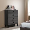 TiramisuBest Modern 4-Drawer Chest with Faux Marble Top,Bedroom Storage Dresser with Elegant Knob Pulls, Gray - 2 of 4