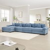 170" Oversized Cloud Modular Sectional Couch, Premium Corduroy 3-Seater Extra-Thick Armrests, Good Resilience Cushion, 12 Throw Pillows - 2 of 4