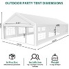 Heavy Duty Outdoor Party Tent w/ Removable Sidewalls, Large White Wedding/Event Canopy w/ Steel Frame - 3 of 4