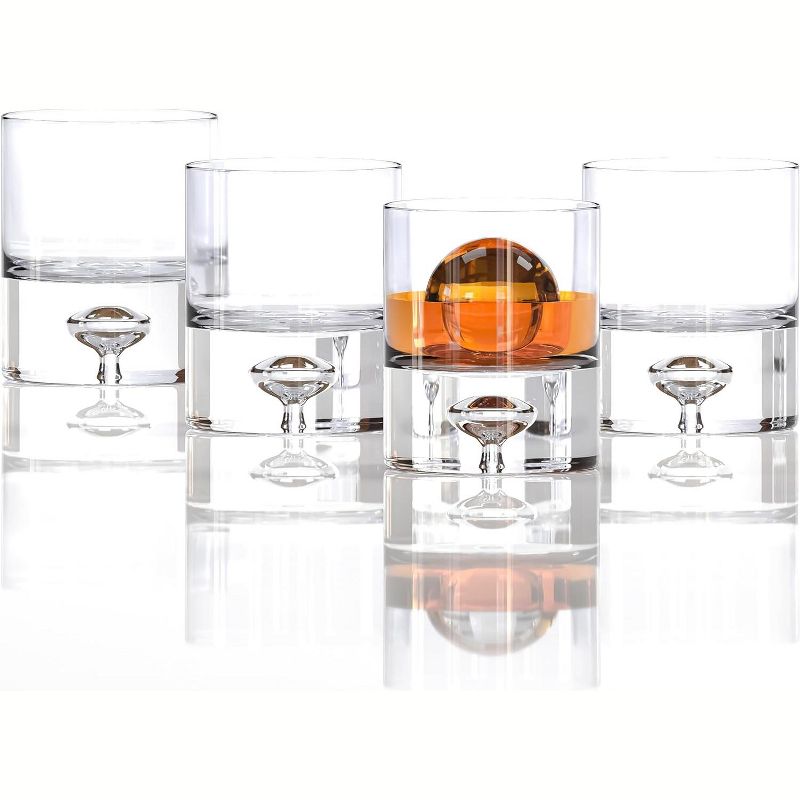 LEMONSODA Crystal Bubble Base Whiskey Glass Tumbler - 9.5oz - Set of 4, 3 of 7