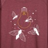 Women's - Instant Message - Moths On Lightbulb Lightweight French Terry Wide Neck Long Sleeve Graphic Shirt - 2 of 4