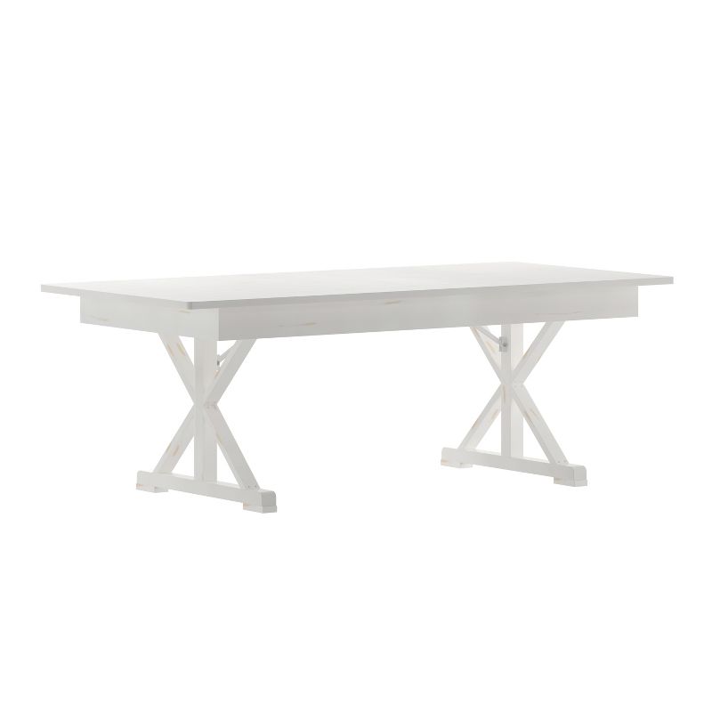 Flash Furniture HERCULES 7' x 40" Rectangular Solid Pine Folding Farm Table with X Legs, 1 of 14