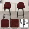PAGED Bar Stools Set of 2, Swivel Counter Stools with Chrome Footrest and Base, Upholstered Dining Chairs for Kitchen Island - 3 of 4