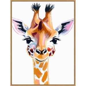 Amanti Art Giraffe by Ohkimiko  Framed Canvas Wall Art - 1 of 4