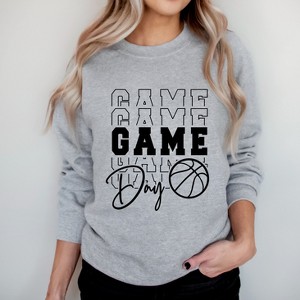 Simply Sage Market Women's Graphic Sweatshirt Game Day Stacked Basketball - 1 of 4
