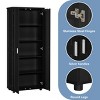 INFURNIC Decorative Storage Cabinets Two-Door Storage Cabinet with Adjustable Shelf for Bathroom and Office, Black, 29.25"*14.6"*71.25" - 2 of 4