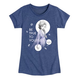 Girls' - Frozen 2 - Be True To Yourself Elsa Fitted Short Sleeve Graphic T-Shirt - 1 of 4