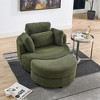39"W Swivel Chair With Moon Storage Ottoman, 4 Pillows Modern Accent Round Swivel Oversized Barrel Chairs, Armchair - 2 of 3