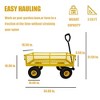 SKRAN Garden Cart Wagon - 300 lbs Capacity Heavy-Duty Steel Mesh Utility Cart with Removable Sides, All-Terrain Wheels & Pull Handle - 3 of 4