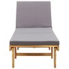 vidaXL Folding Sun Lounger with Cushion Solid Acacia Wood - 4 of 4