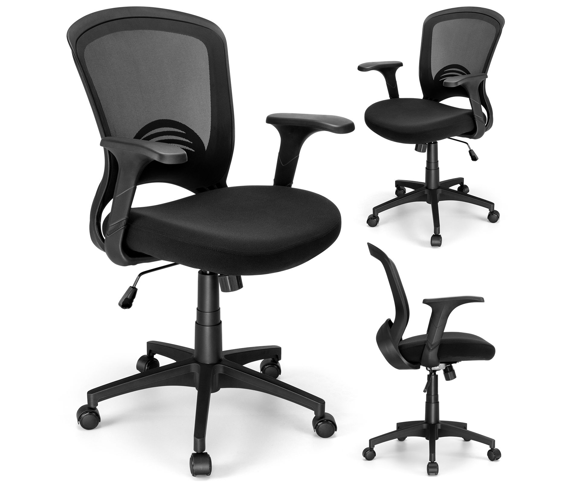 SUGIFT Office Chair Ergonomic Desk Chair 330LBS Capacity Mesh Computer Chair with Lumbar Support, Rolling Swivel Executive Task Chair Black