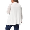 Agnes Orinda Women's Plus Size Hollow Out Lace Long Sleeve Crochet Knit Open Front Casual Lightweight Cardigan - 4 of 4