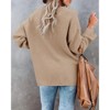 Coolmee Women's Oversized Sweaters Batwing Long Sleeve Loose V Neck Button Henley Tops Pullover Knit Jumper - 3 of 4