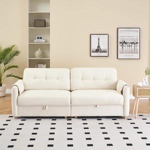 ORRD Teddy Cotton Linen Sofa – 79.5" Modern Minimalist Design - 1 of 4