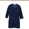Personalized Linum Kids 100% Polyester SUPER PLUSH Double Brushed Hooded Bathrobe in White Bookman Font - 3 of 3