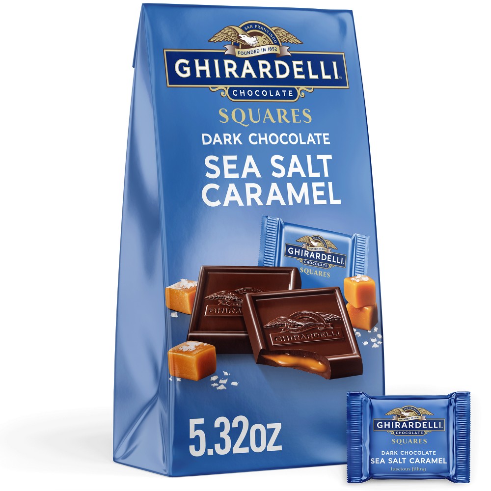 UPC 747599303142 product image for Ghirardelli Dark Chocolate Candy SQUARES with Sea Salt Caramel Filling - 5.32oz | upcitemdb.com