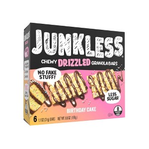 JUNKLESS Drizzled Birthday Cake Chewy Granola Bars - 6.6oz - 1 of 4