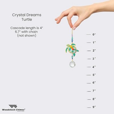 Crystal Dreams Turtle Suncatcher with Gold Metal Outlines