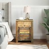 vidaXL End Table with 1 Drawer 1 Door Reclaimed Wood - 2 of 4