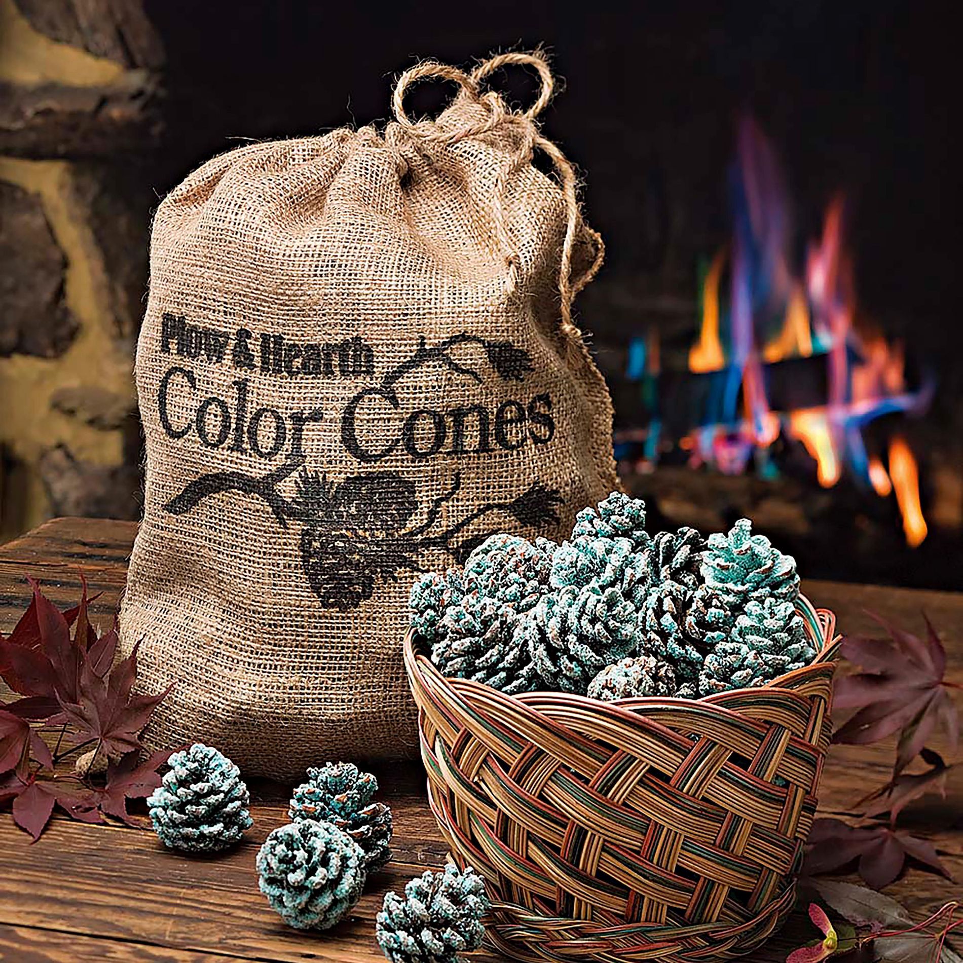 Plow & Hearth Flame Color Changing Pine Cones Fireplace Accessory