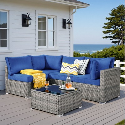 XIZZI Modular Outdoor Patio Furniture Set w/ Optional Coffee Table, Swivel Chair & Firepit - All-Weather, Waterproof & UV-Resistant