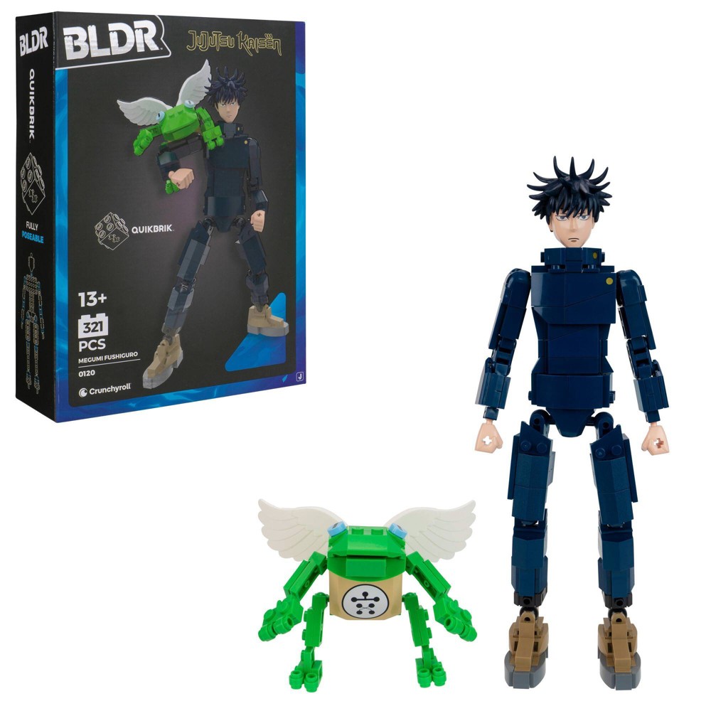 BLDR Buildable Collectible 8" Assortment Crunchyroll Medium Building Set - Megumi Fushiguro: 321 Pieces, Creative Thinking