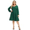 plus Size V-Neck Multi-Layered Ruffle Long Sleeve Dress - 2 of 4