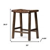 HomeRoots 26" Brown Faux Leather and Solid Wood Backless Counter Height Bar Chair - 3 of 4
