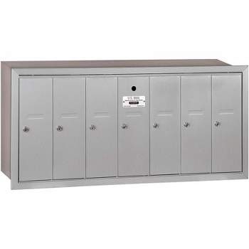 Salsbury Industries Vertical Mailbox - 7 Doors - Aluminum - Recessed Mounted - USPS Access