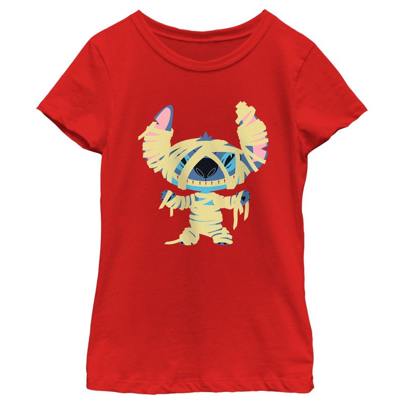 Girl's Lilo & Stitch Halloween Mummy Stitch T-Shirt, 1 of 6