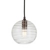 Hudson and Canal 8" Wide Textured Pendant with Glass Shade - 3 of 4