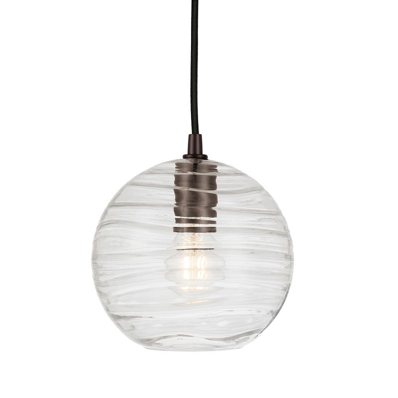 Hampton & Thyme 8" Wide Textured Pendant with Glass Shade, 4 of 8