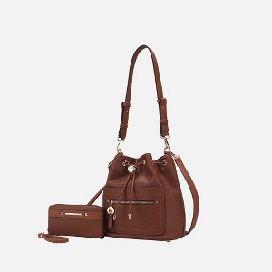 MKF Collection Larissa Vegan Leather Women’s Bucket Hobo Handbag with Wallet by Mia K - 1 of 4