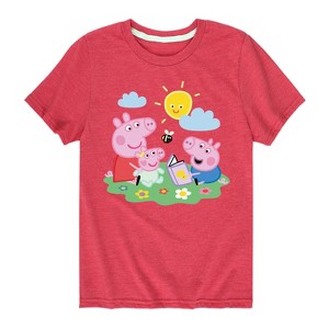 Boys' - Peppa Pig - Peppa George Baby Reading Short Sleeve Graphic T-Shirt - 1 of 4
